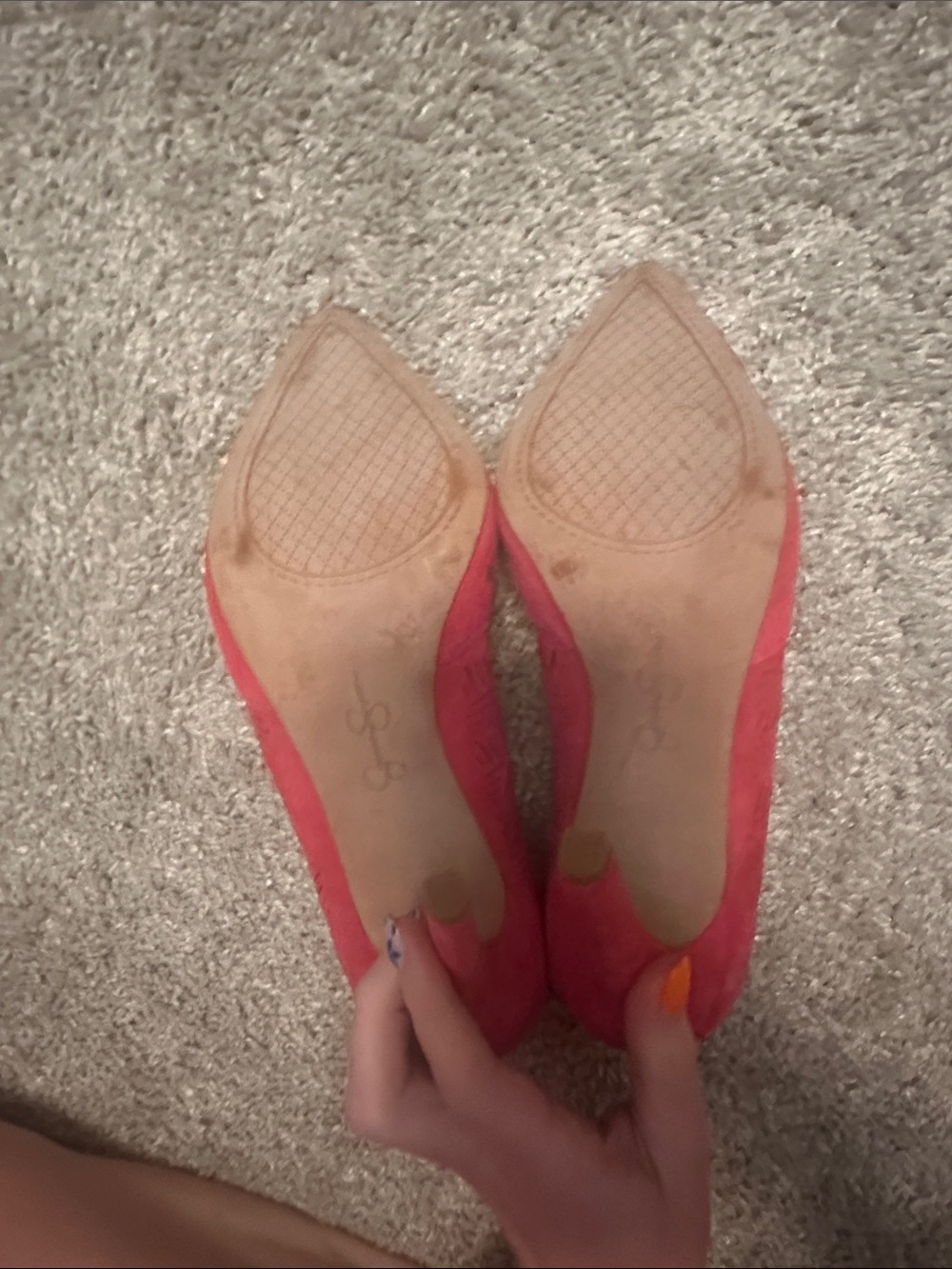 Jessica Simpson Charie Pink Suede Laser-Cut Pointed-Toe Stilettos NWOB - Picture 6 of 10